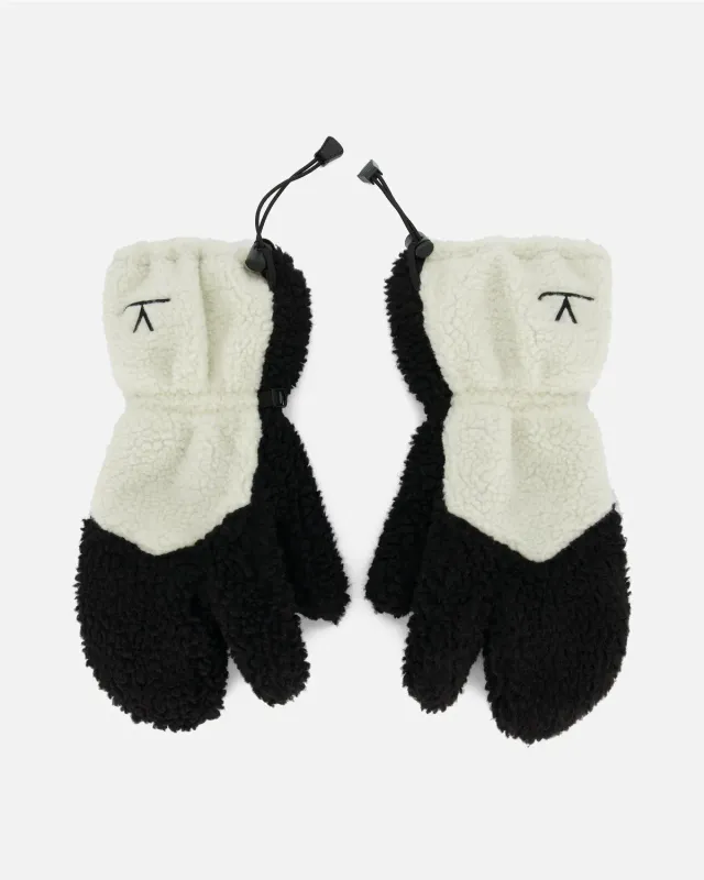Vuarnet guanti in pile nero bianco caldo leggero