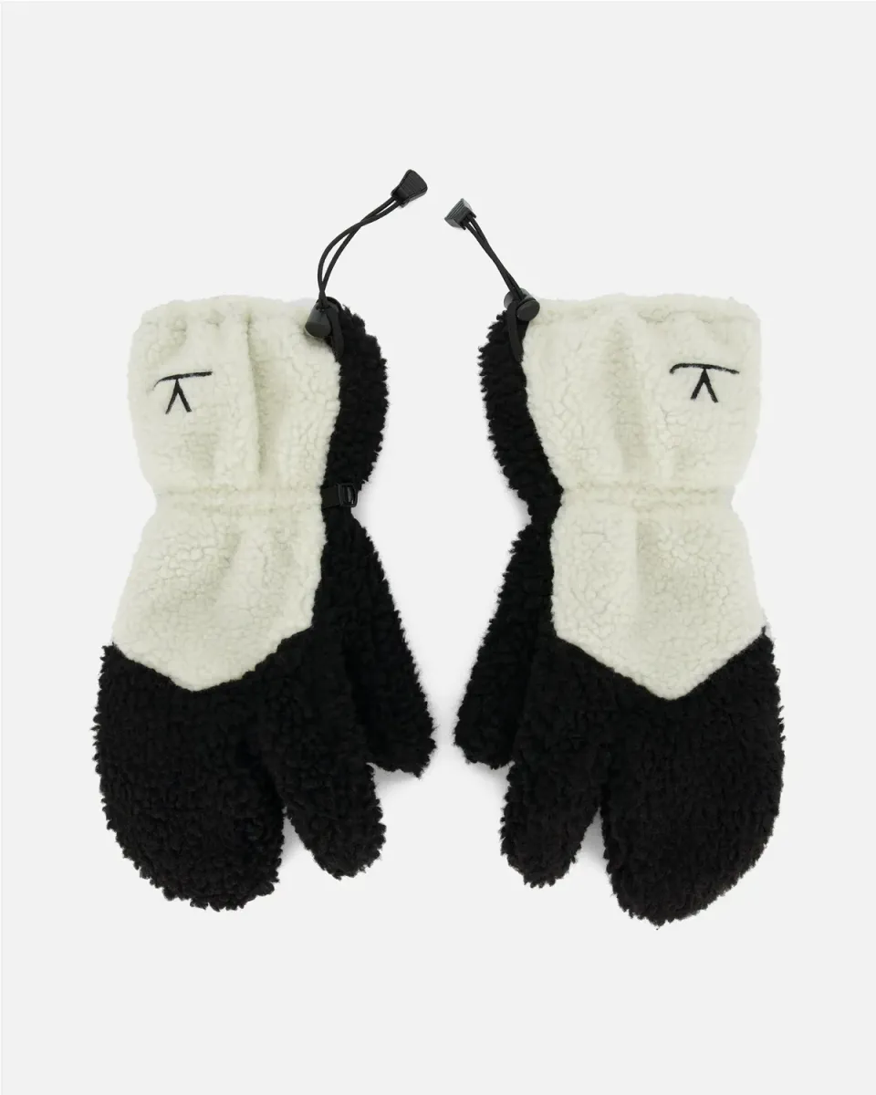 Vuarnet guanti in pile nero bianco caldo leggero