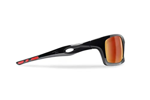 Bertoni Omega occhiali sportivi nero oro specchio