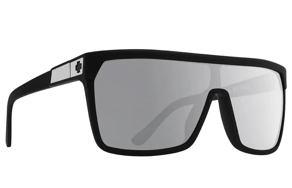 SPY Flynn Soft Matte Blk occhiali da sole polarizzati specchio argento