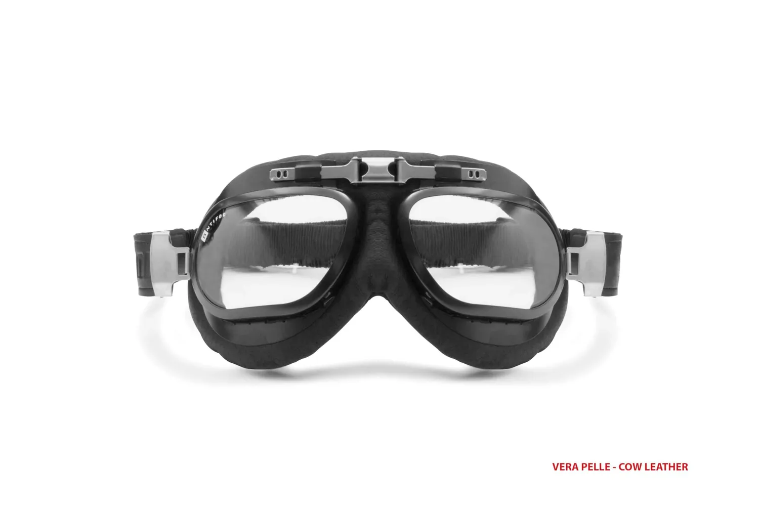 Bertoni AF191L maschera moto pelle vintage