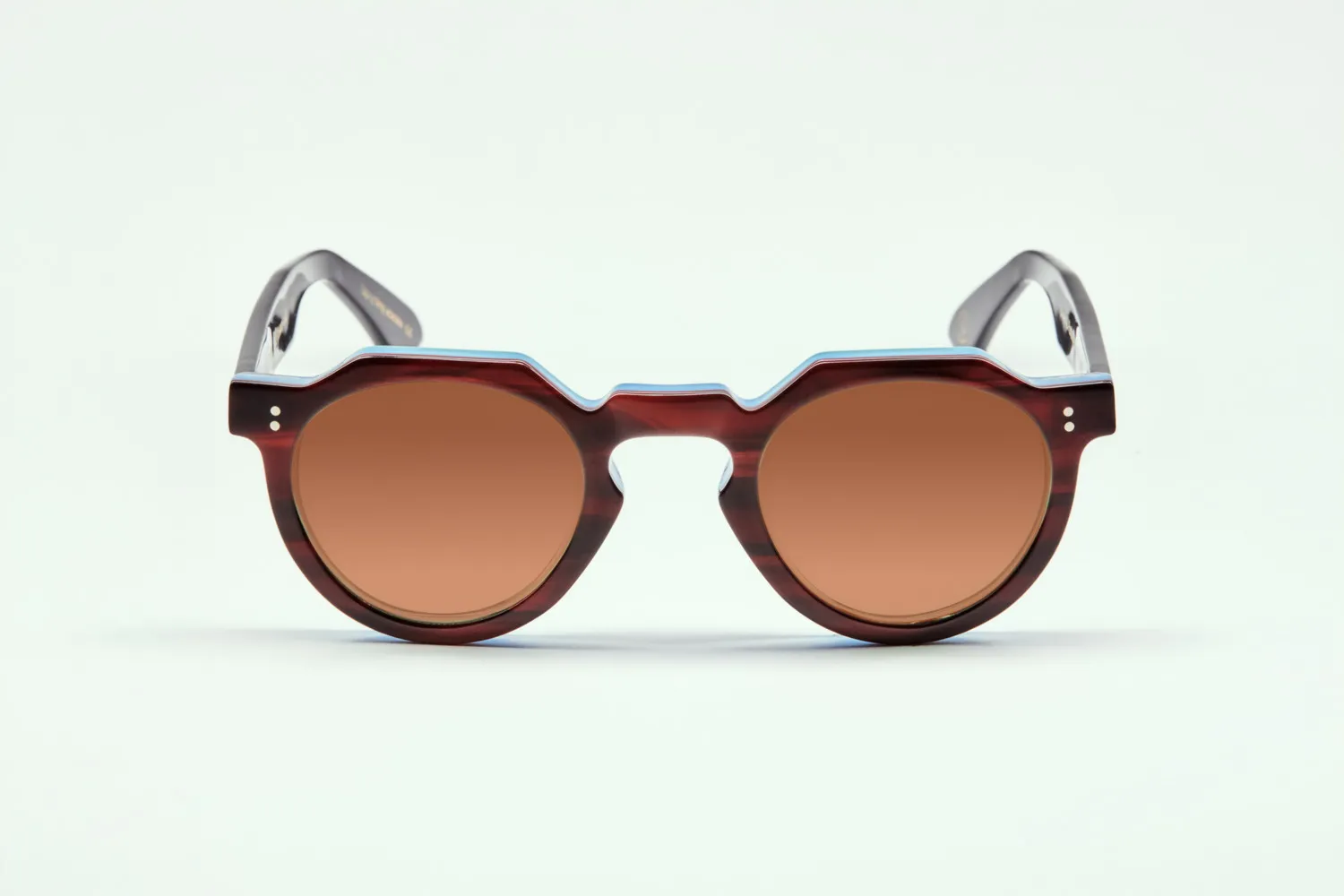 Lesca Upcycling Crown XL montatura da vista Havana Bleu 46mm acetato
