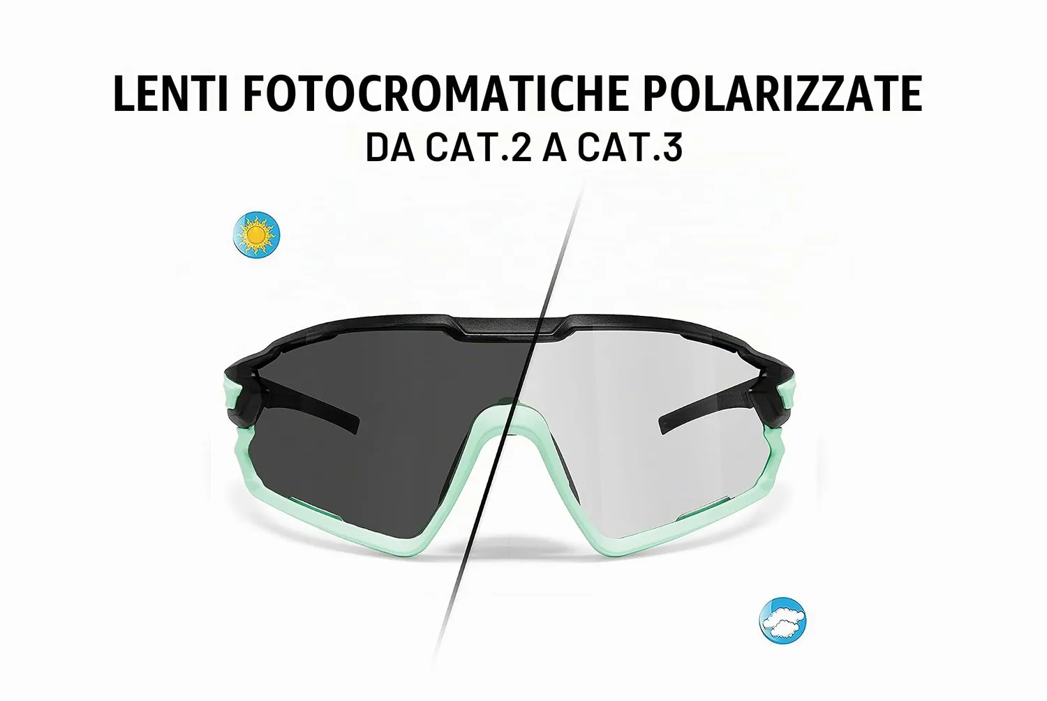 Bertoni Quasar occhiali ciclismo fotocromatici polarizzati