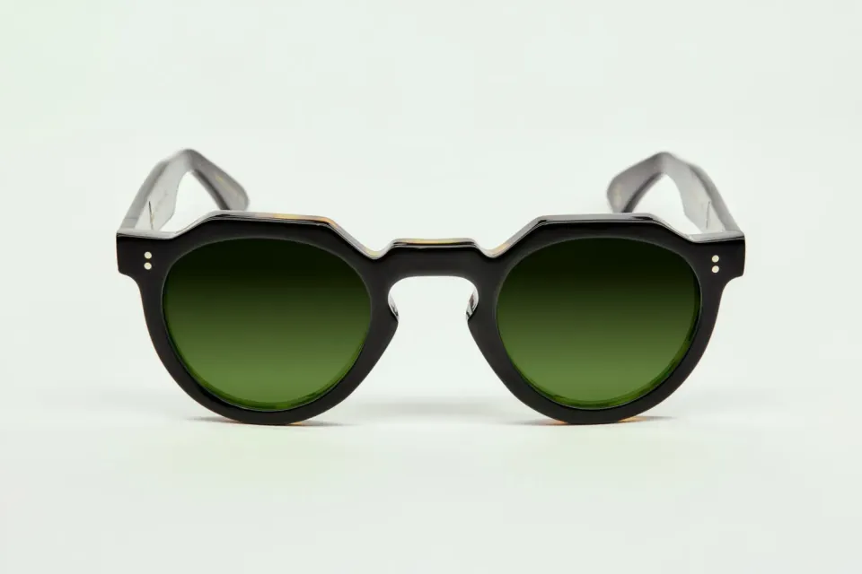 Lesca Upcycling Crown XL occhiali havana 46 mm