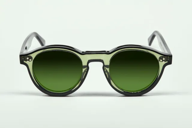 Lesca Iconiques Gaston XL montatura vista verde nero acetato