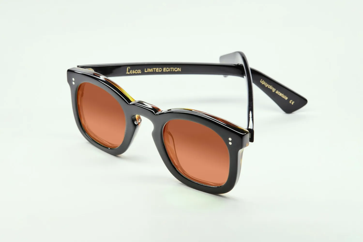 Lesca Upcycling Deca montatura da vista nero cognac