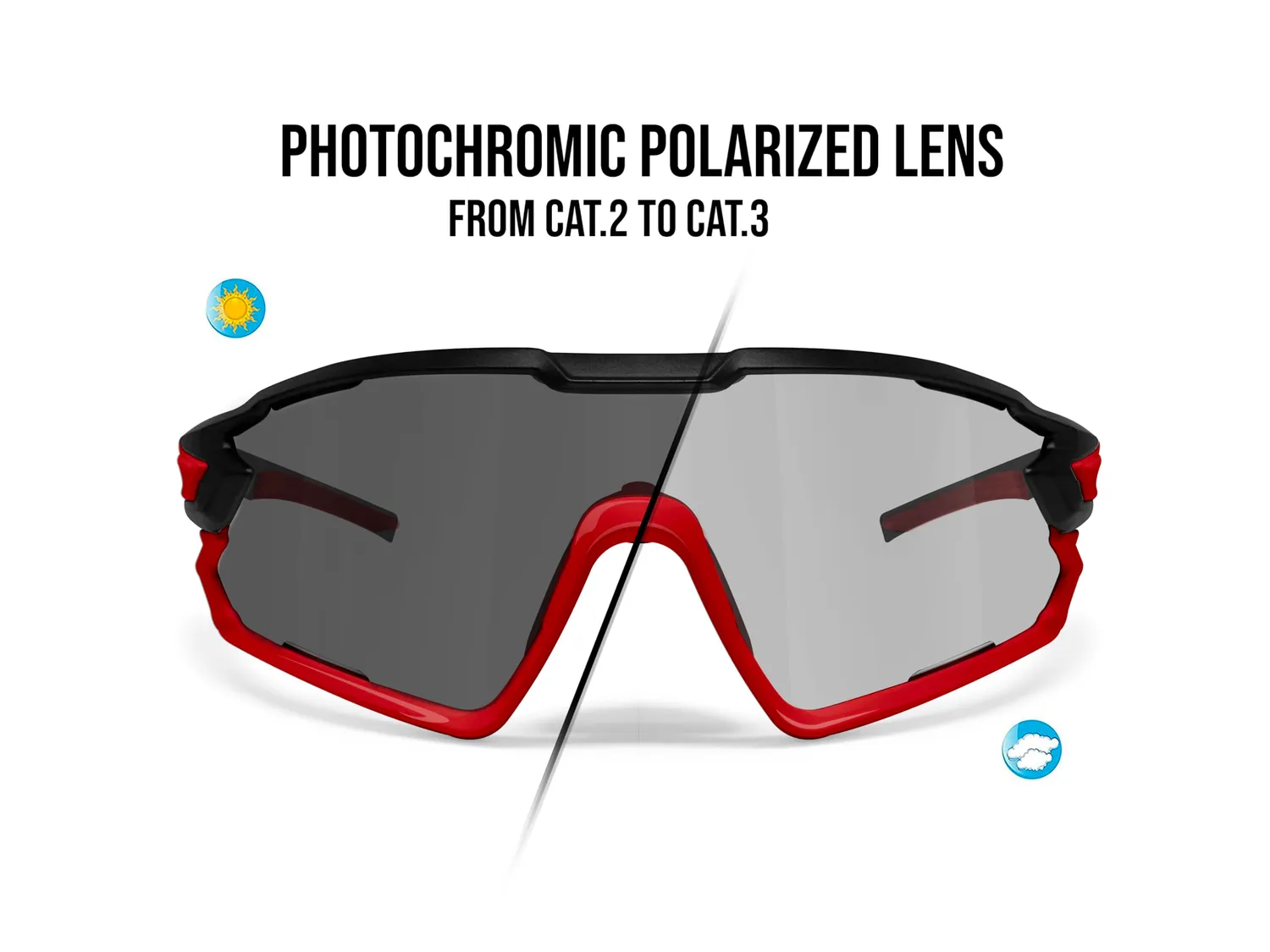 Bertoni Quasar occhiali ciclismo fotocromatici antiappannanti