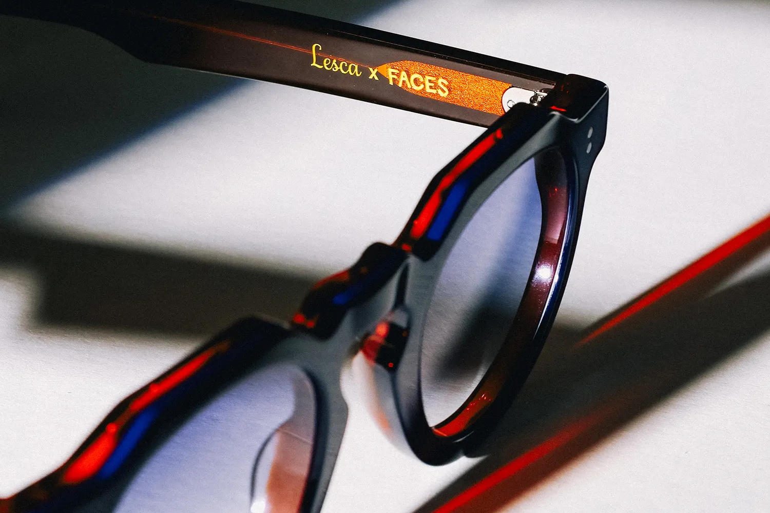 Lesca Faces Crown occhiale blu ruggine acetato