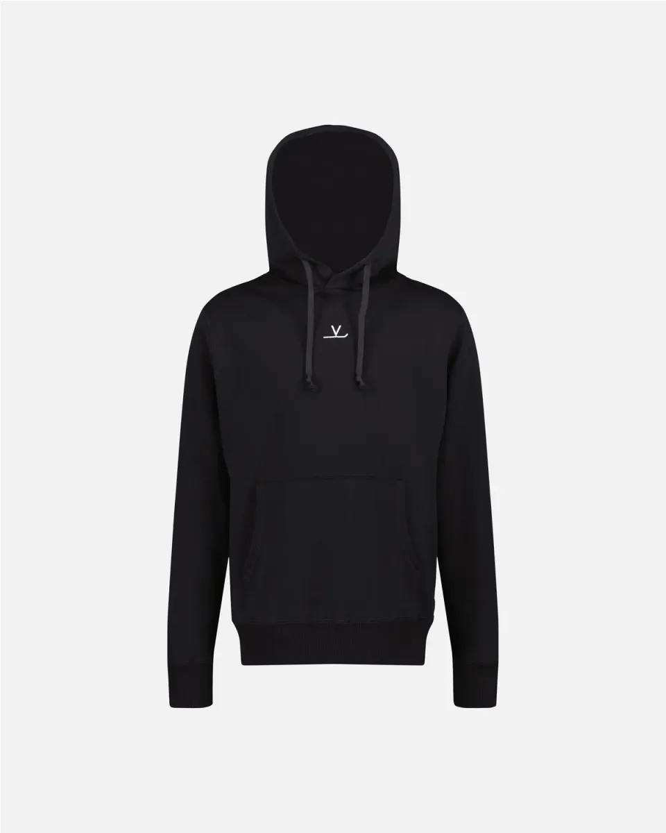 Vuarnet Signature Hoodie Felpa Nera Cotone Bio