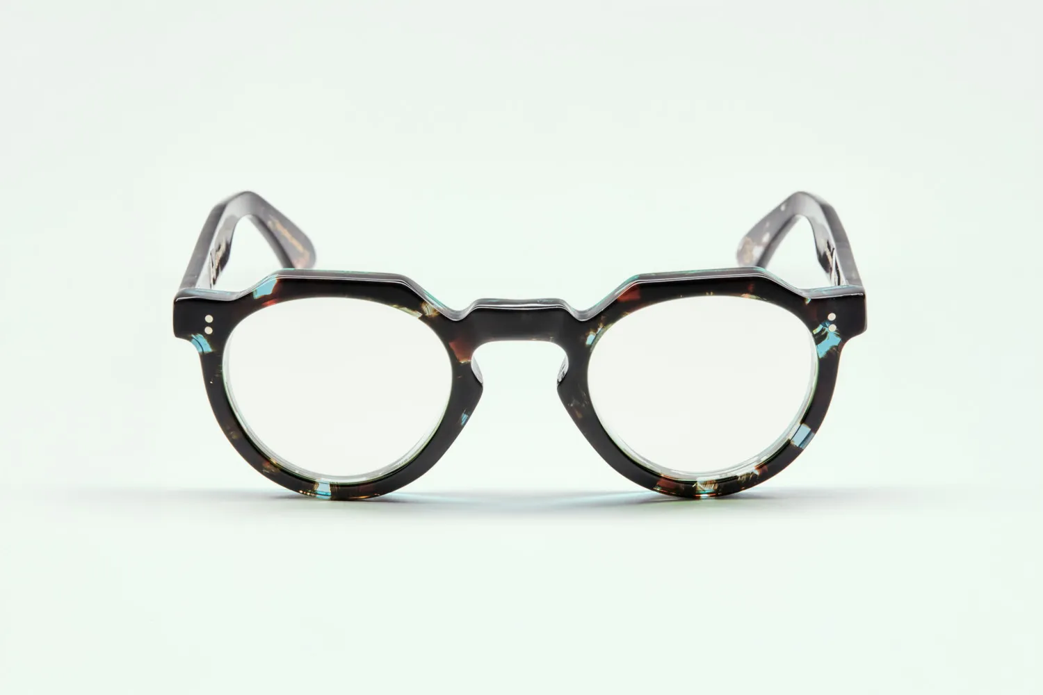 Lesca Crown XL Upcycling occhiali blu marmorizzato 46