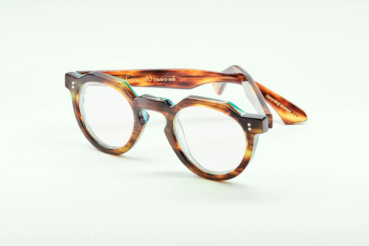 Lesca Crown XL 46mm montatura da vista blu tabacco acetato