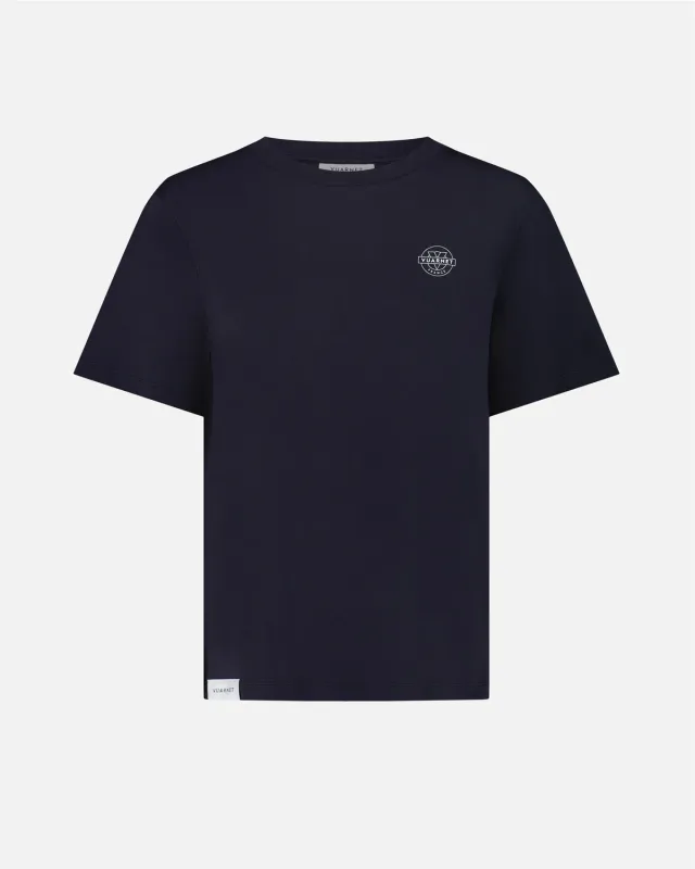 Vuarnet Stamp Logo t-shirt blu navy cotone