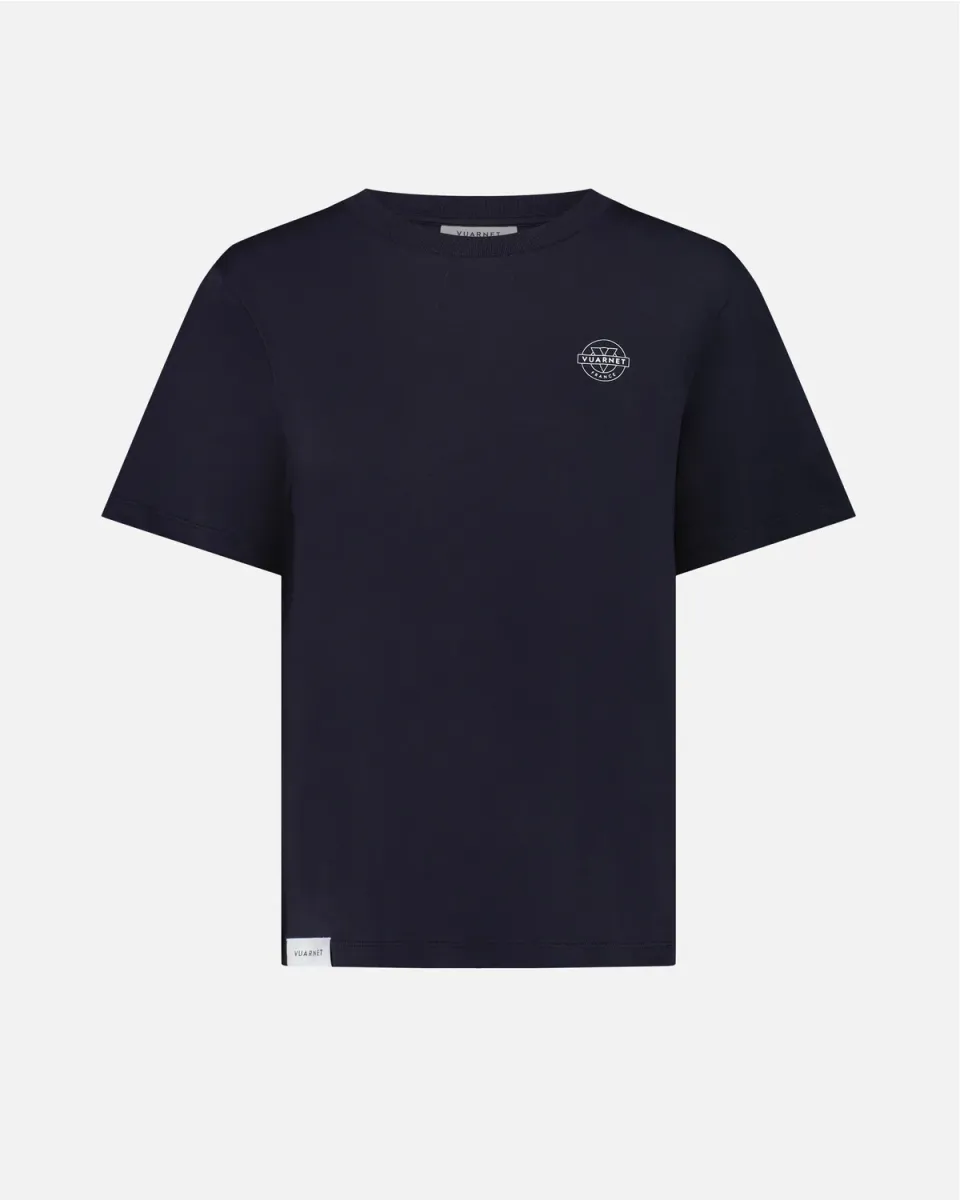 Vuarnet Stamp Logo t-shirt blu navy cotone