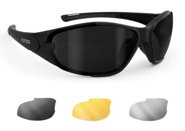 Bertoni AF109A occhiali ciclismo 3 lenti antifog