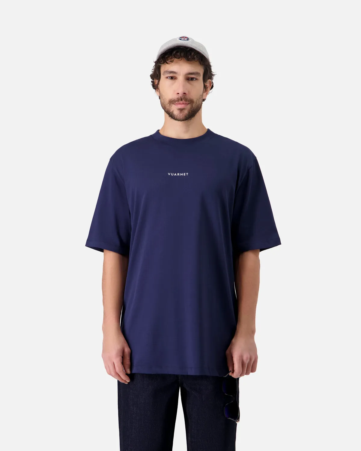 Vuarnet T-Shirt Oversize Uomo Sciatore Blu Cotone Bio