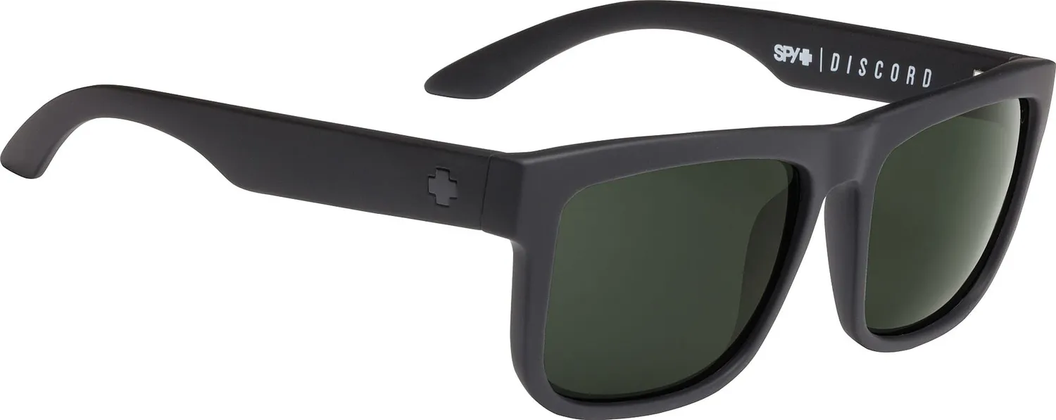 Spy Discord occhiali sole Happy Grey Green nero opaco