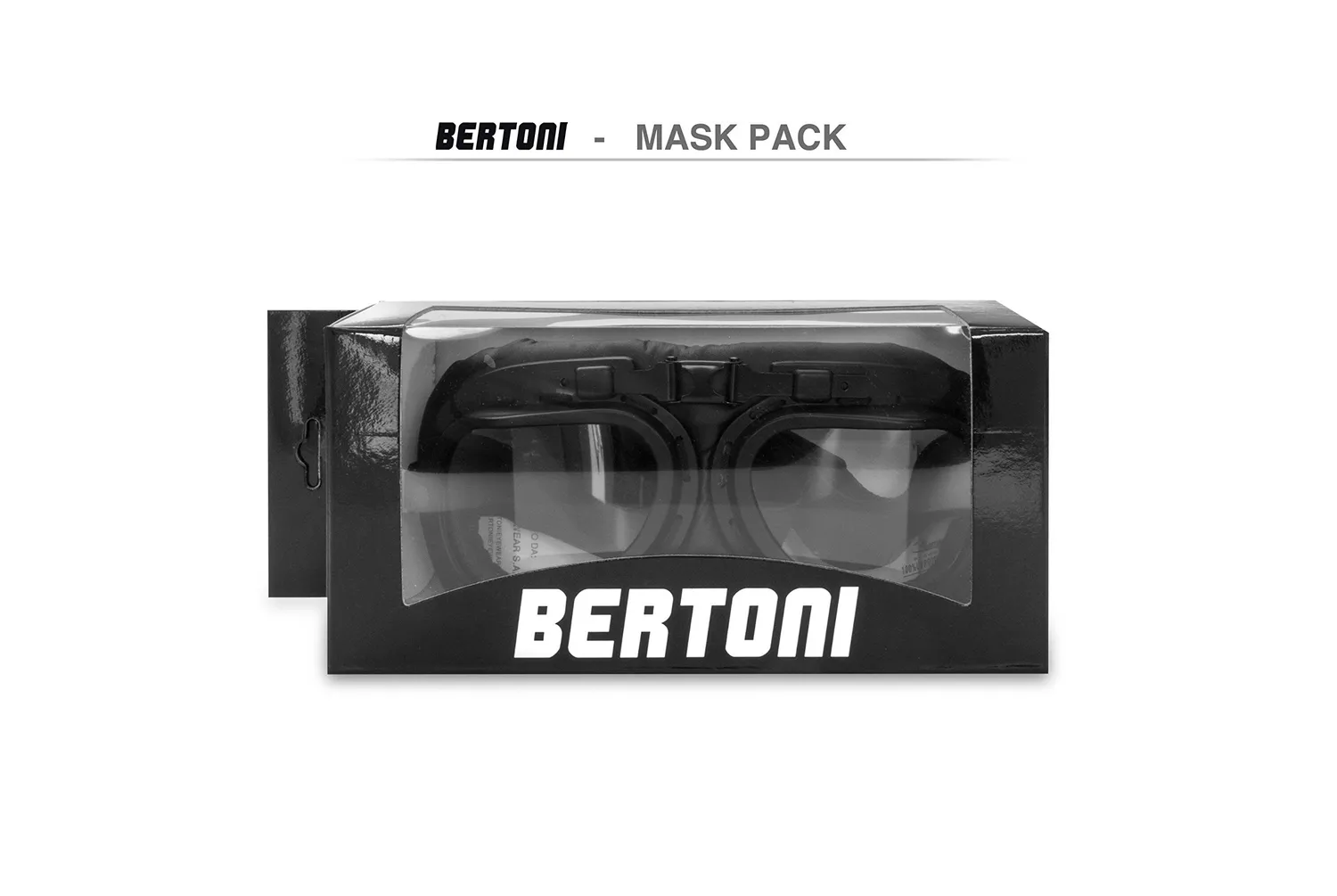 Bertoni AF193 maschera moto vintage nera antifog