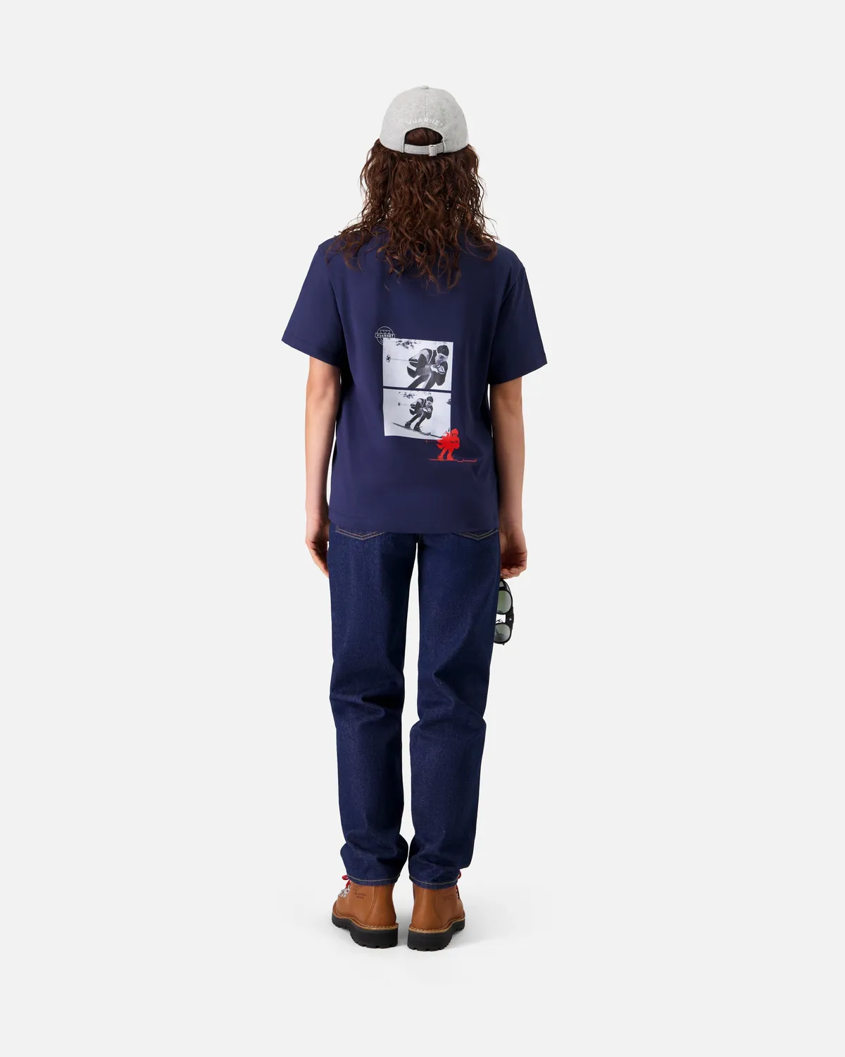 Vuarnet Logo t-shirt donna blu navy cotone bio