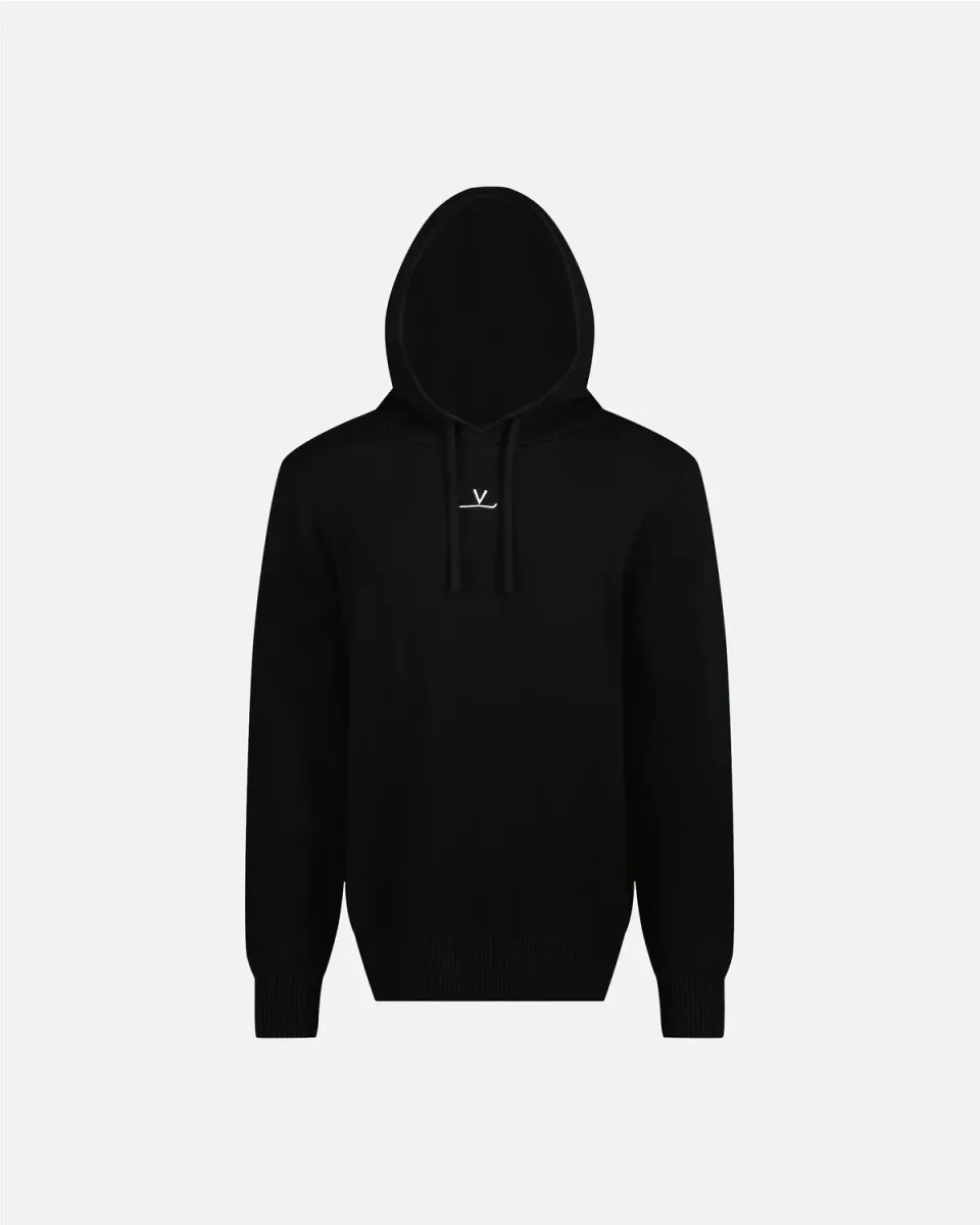 Vuarnet Knitted Signature Hoodie felpa Nera
