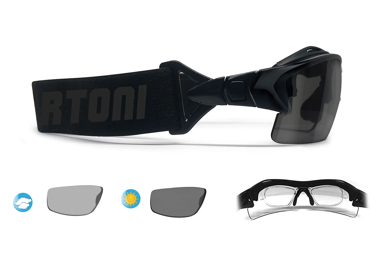Bertoni 399 occhiali sportivi vista fotocromatici 3 lenti