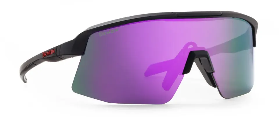 Demon Roubaix occhiali running nero viola specchiati