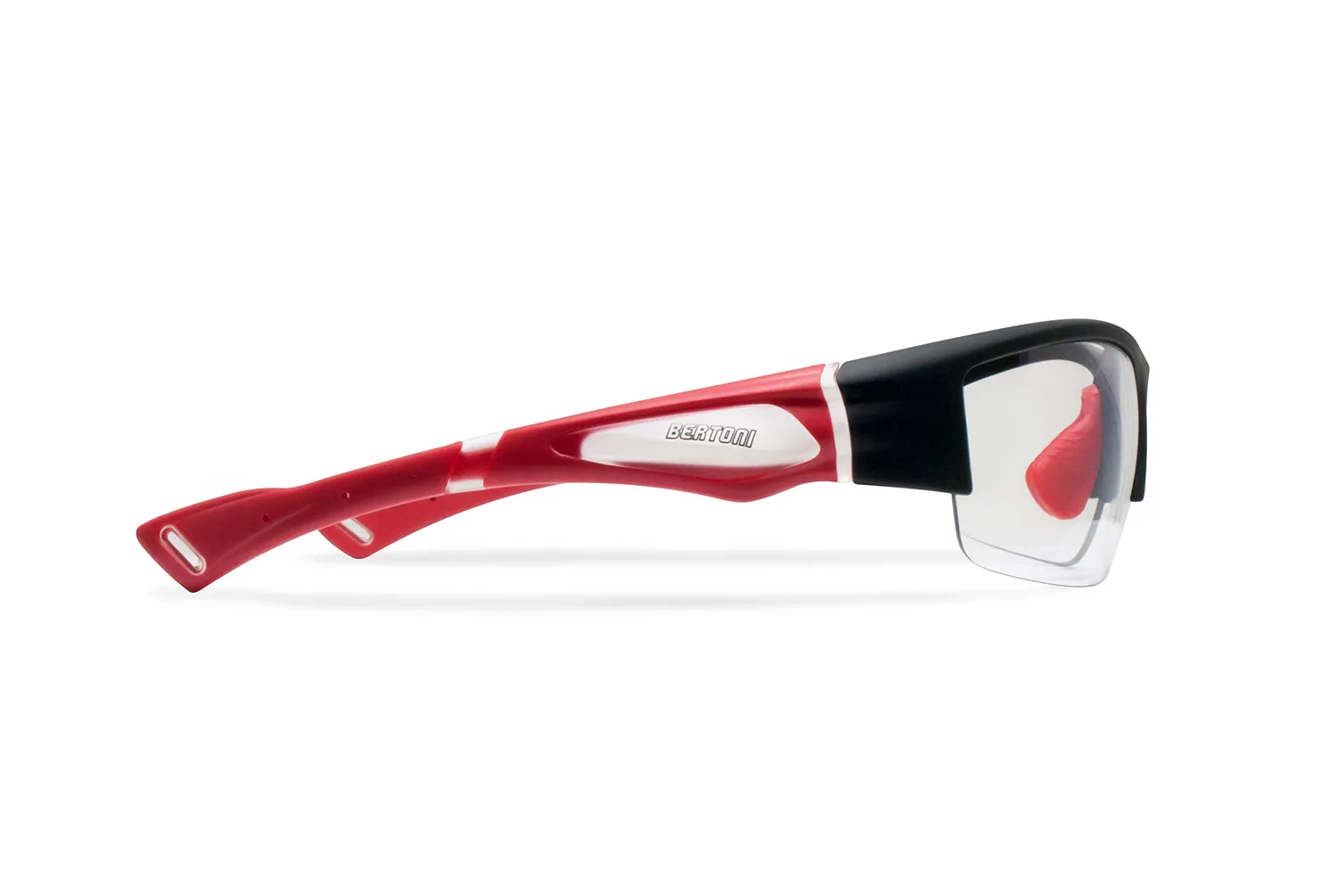 Bertoni F1001B occhiali ciclismo fotocromatici nero rosso