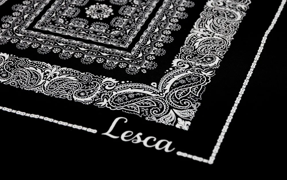 Lesca Bandana T-Shirt maglietta nera cotone