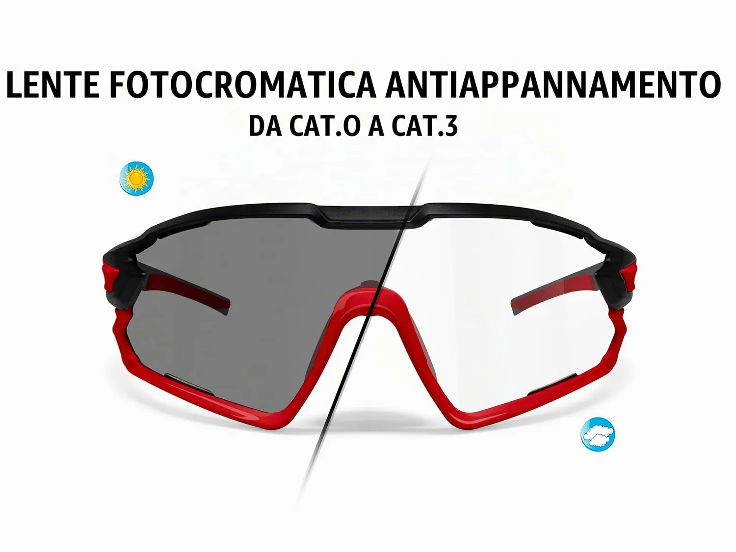 Bertoni Quasar occhiali ciclismo fotocromatici