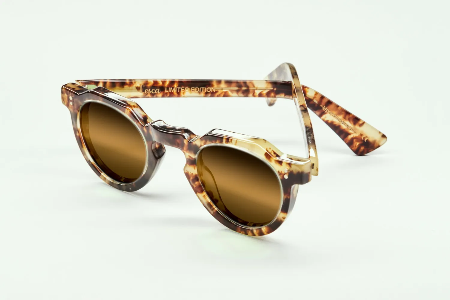 Lesca Upcycling Crown occhiali da vista Tigré 8 mm acetato