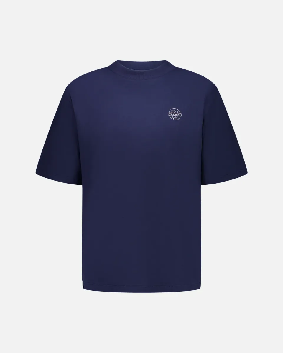 Vuarnet Logo Skieur t-shirt blu uomo cotone bio