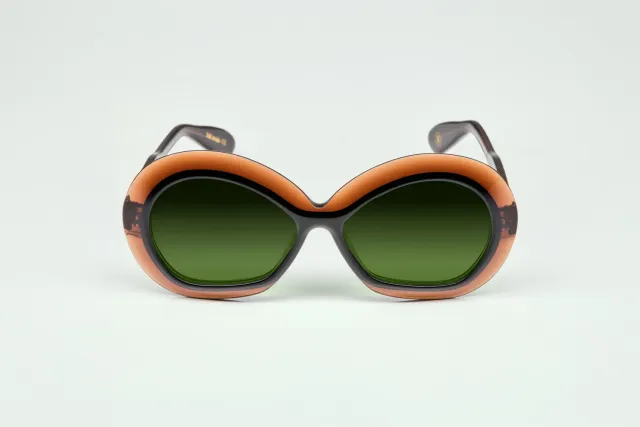 Lesca Collection Iris occhiale marrone acetato