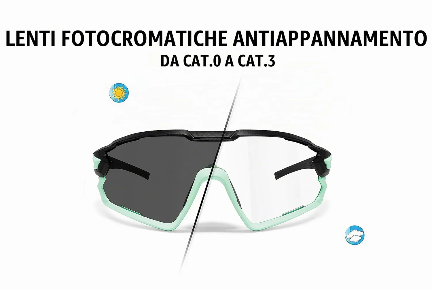 Bertoni Quasar occhiali sport fotocromatici antiappannanti