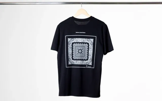 Lesca Bandana T-Shirt maglietta nera cotone