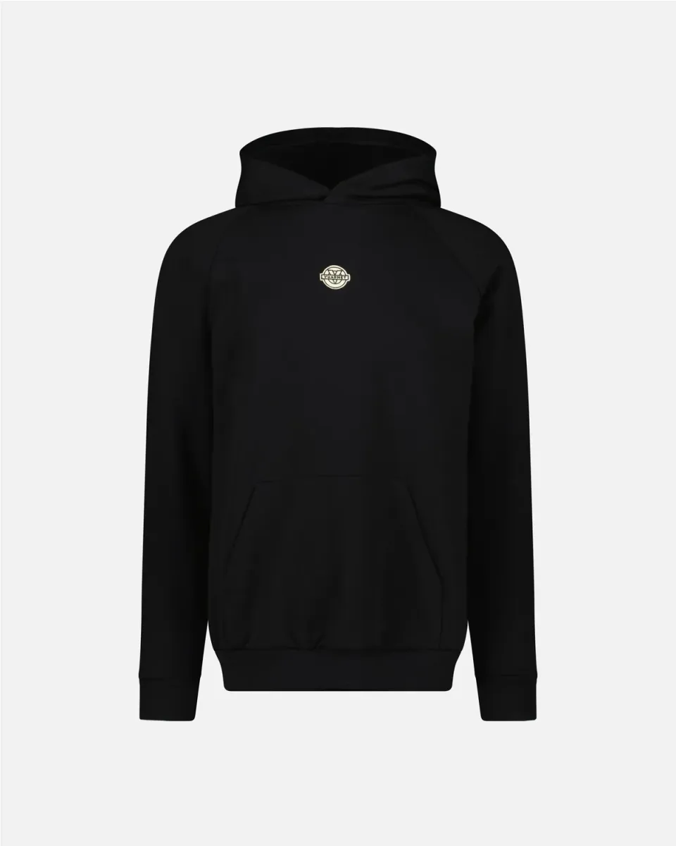 Vuarnet Badge felpa cappuccio nera cotone bio
