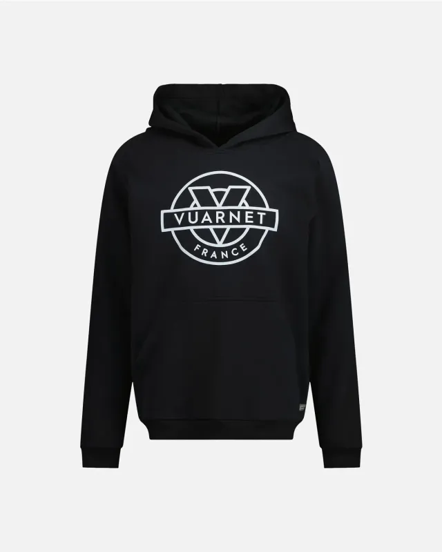 Vuarnet Outline Hoodie felpa uomo nera cotone bio