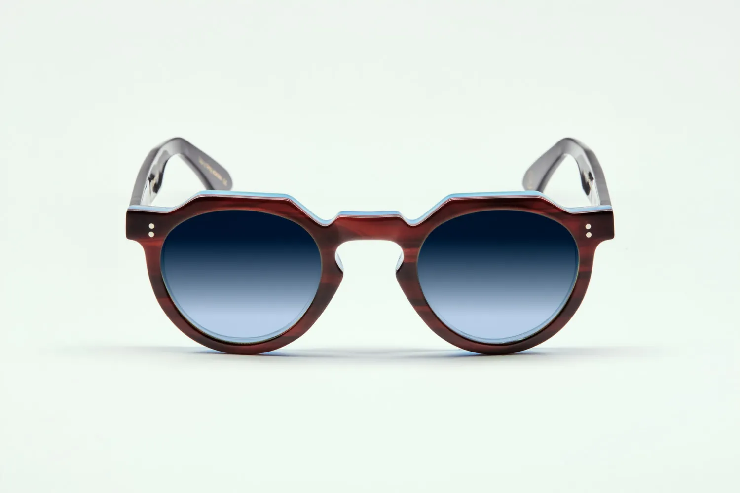 Lesca Upcycling Crown XL montatura da vista Havana Bleu 46mm acetato
