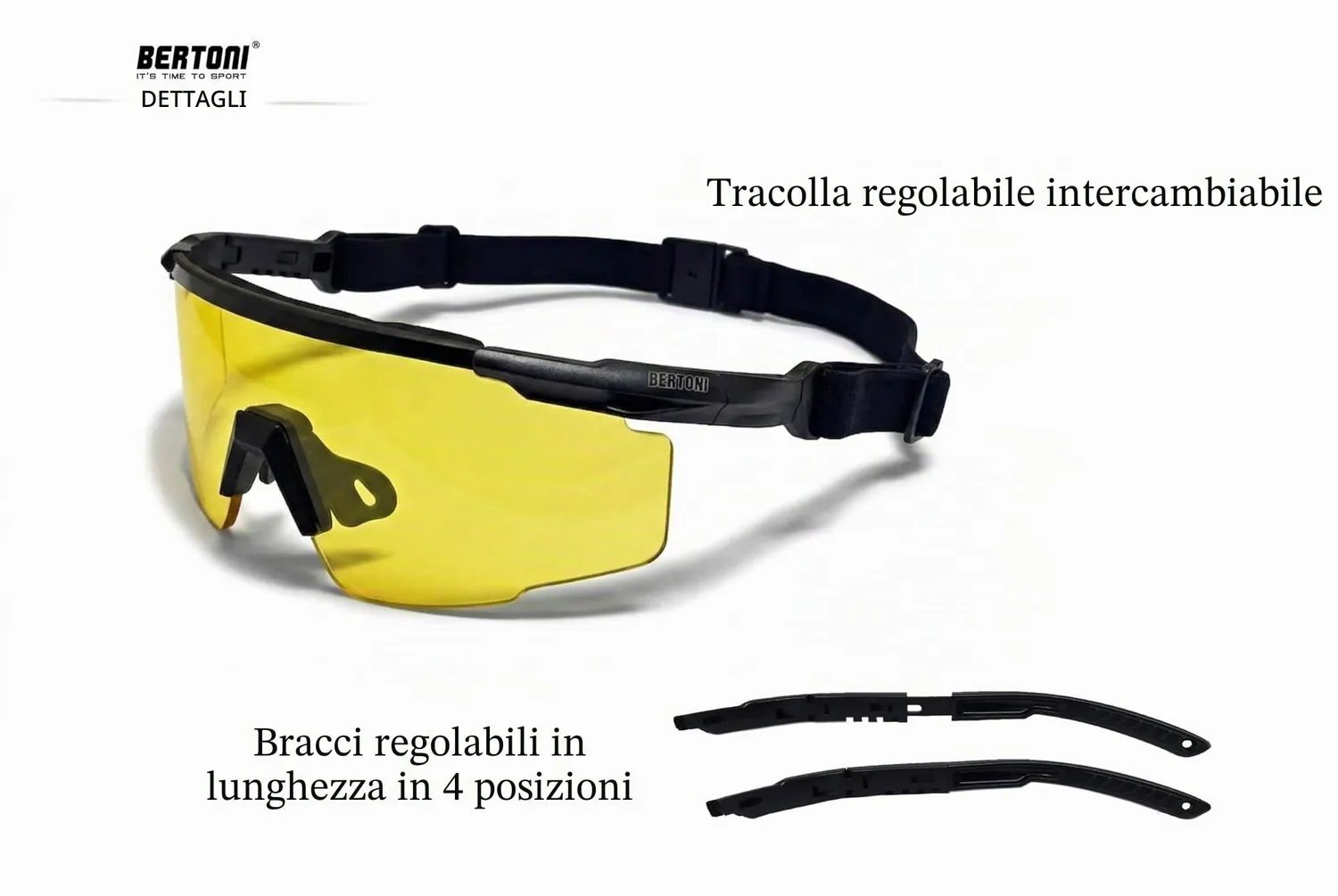 Bertoni SH890 occhiali tiro 4 lenti clip vista nero
