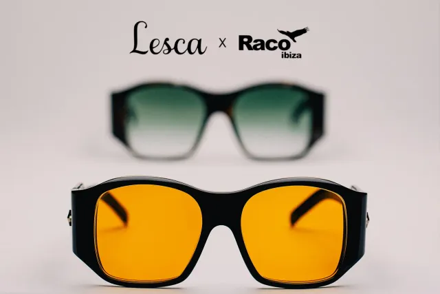 Lesca Collab Diego occhiale Racó Ibiza acetato sole