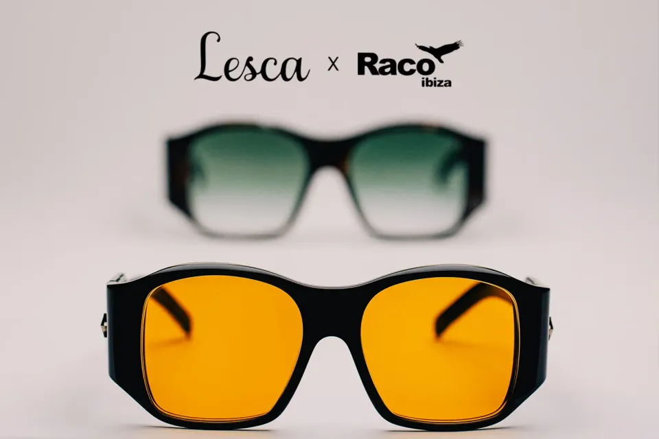 Lesca Collab Diego occhiale Racó Ibiza acetato sole