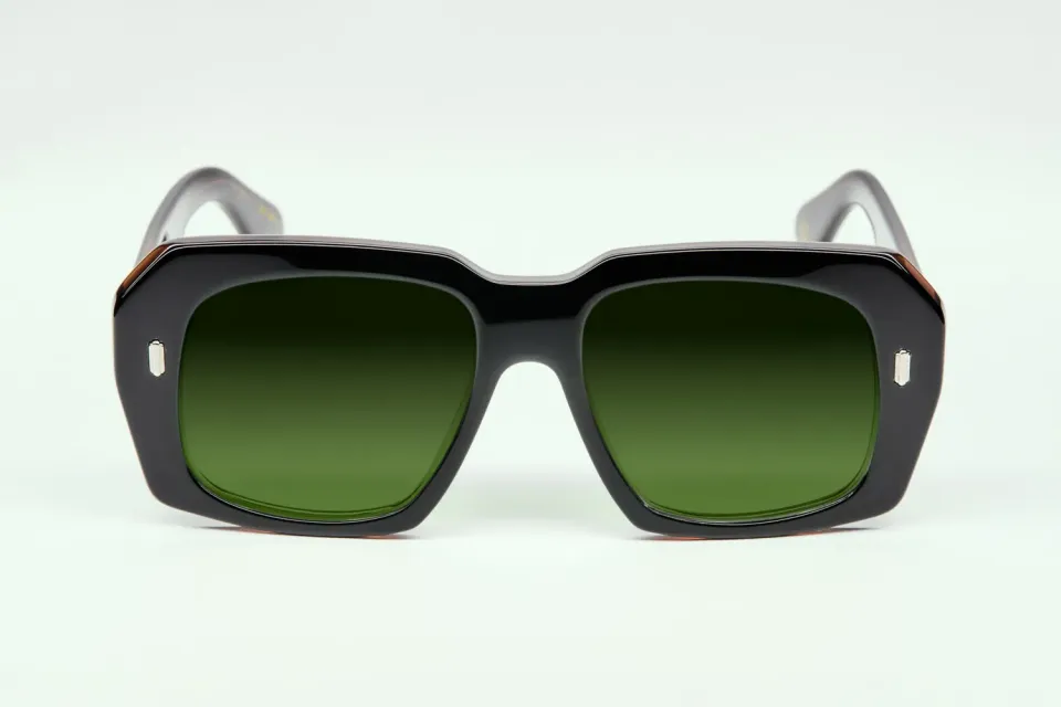 Lesca Bird montatura da vista nero cognac acetato