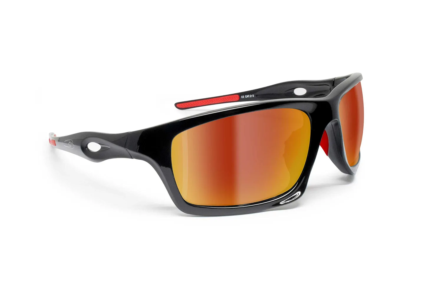 Bertoni Omega occhiali sportivi nero oro specchio