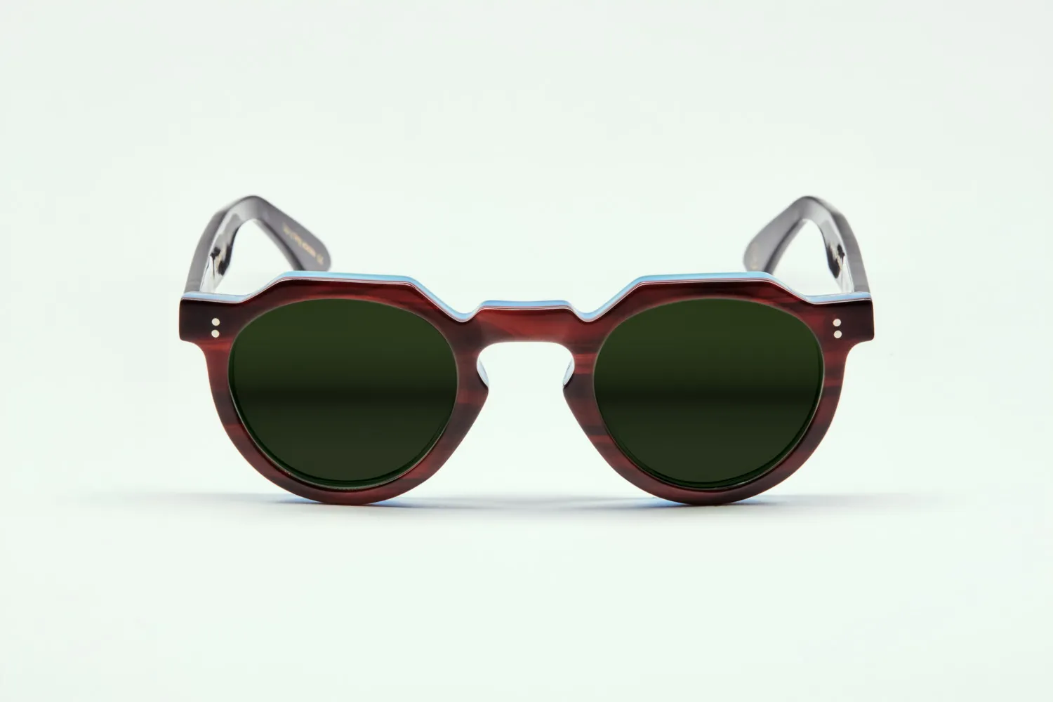 Lesca Upcycling Crown XL montatura da vista Havana Bleu 46mm acetato
