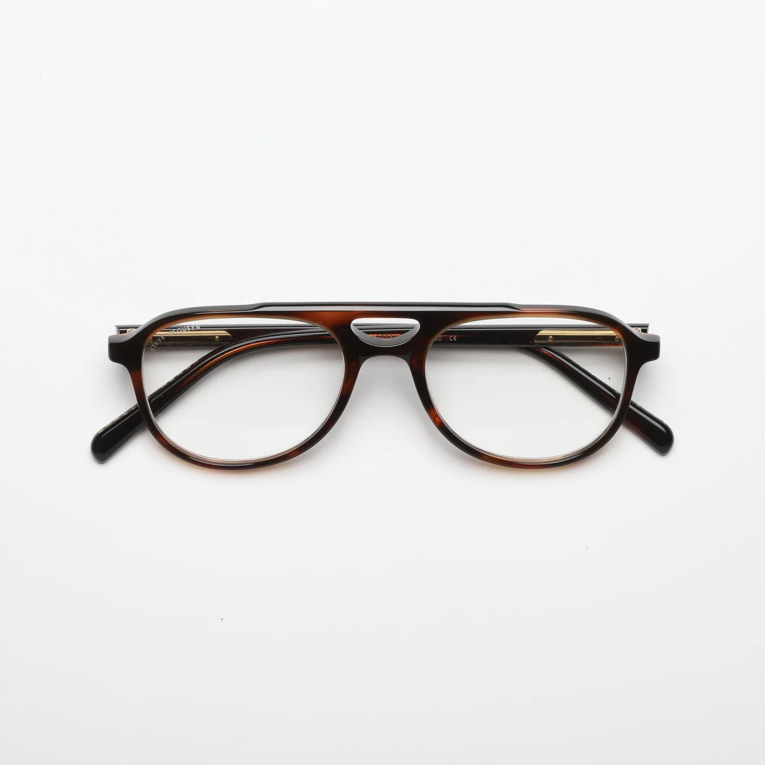 Steve McQueen Iconic Pilot occhiali da vista nero tartaruga retro