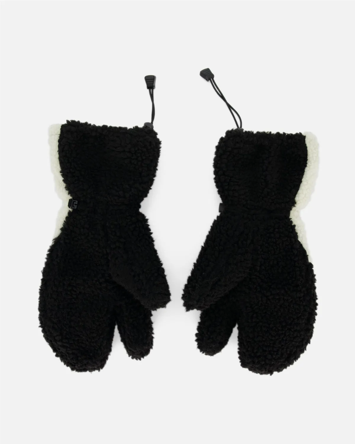 Vuarnet guanti in pile nero bianco caldo leggero