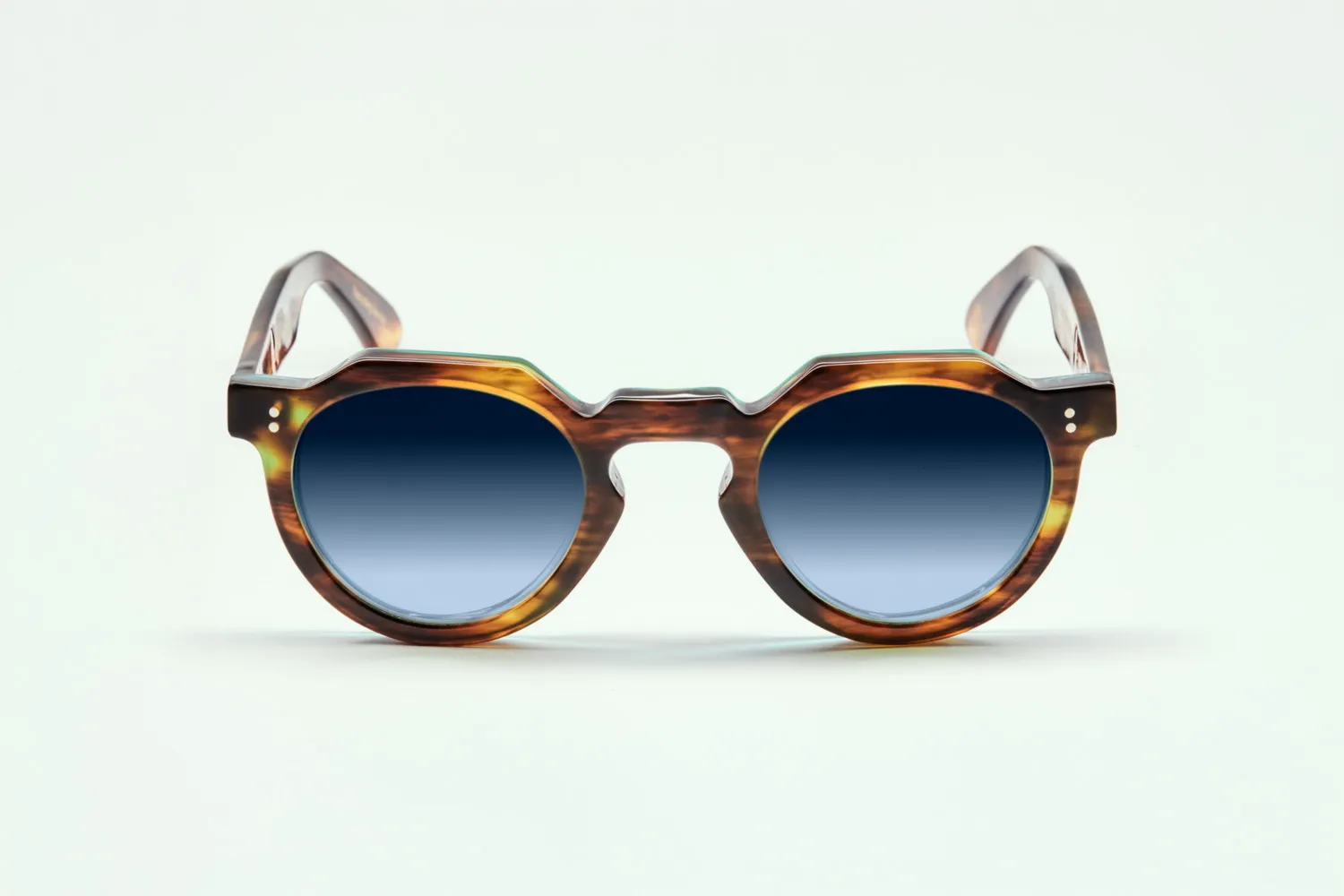 Lesca Crown XL 46mm montatura da vista blu tabacco acetato