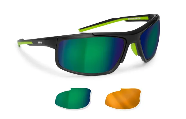 Bertoni D180M occhiale ciclismo kit 2 lenti fumo drive
