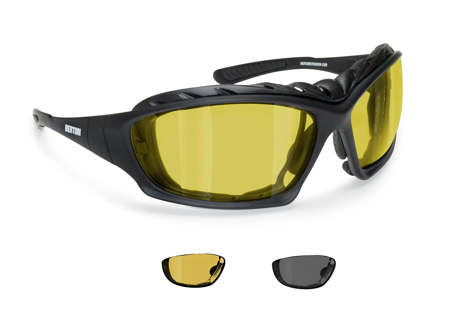 Bertoni 1949 366 occhiali moto fotocromatici clip vista