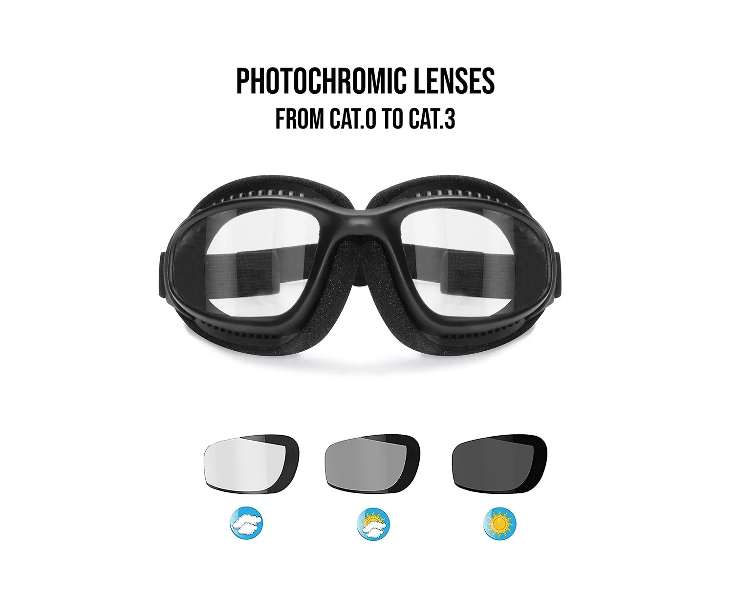 Bertoni AF113 maschera moto fotocromatica nero opaco