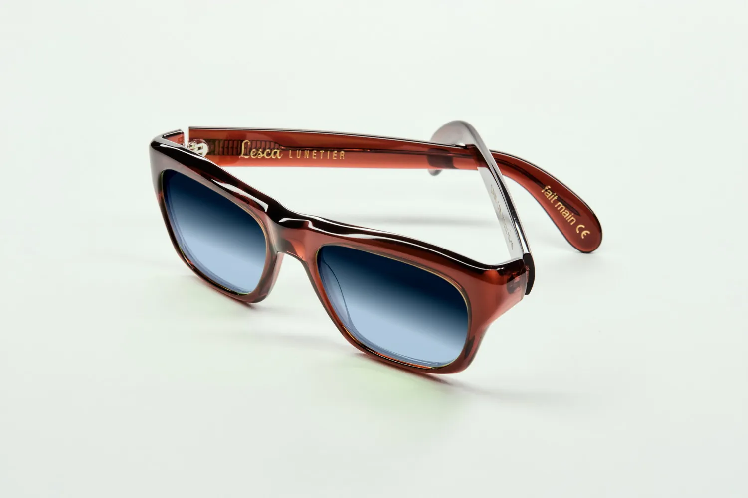 Lesca La Collection Cain occhiali Cognac acetato