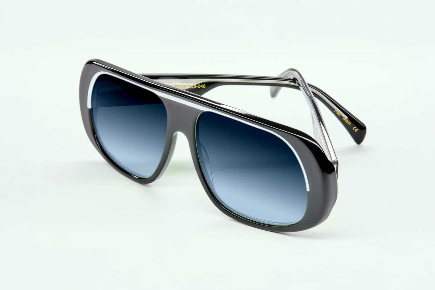 Lesca La Collection Modèle V. montatura da vista Noir acetato